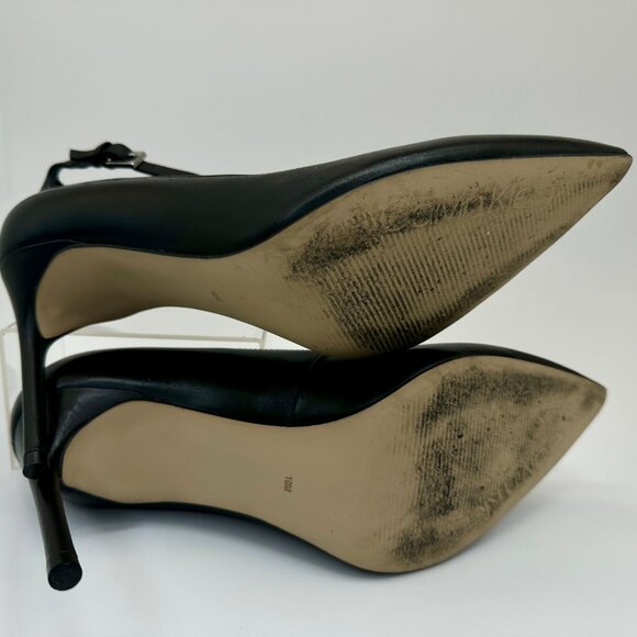 Calvin Klein Black Leather Stiletto Heels Sz 10 - Picture 3 of 8